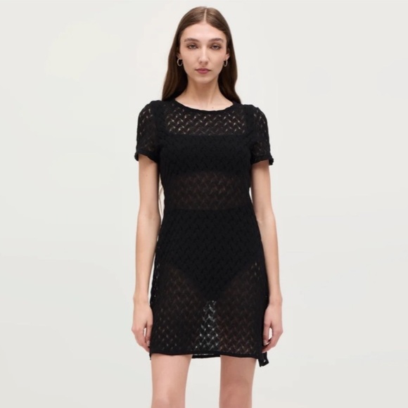 Hill House Other - New! Hill House The Palma Raschel Knit Crochet Mini Dress Coverup in Black